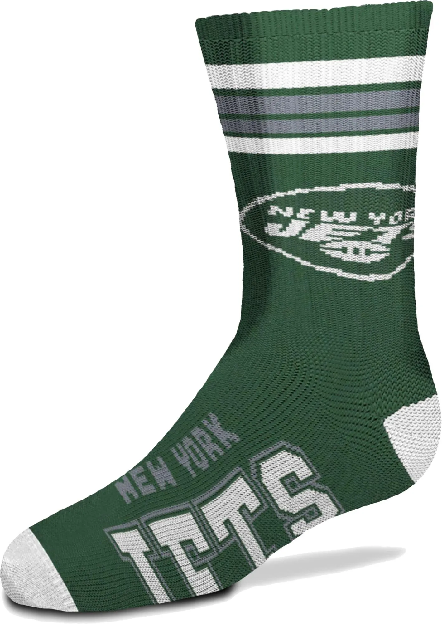 For Bare Feet Los Angeles Rams 4-Stripe Deuce Crew Socks, Men's, Green | Holiday Gift