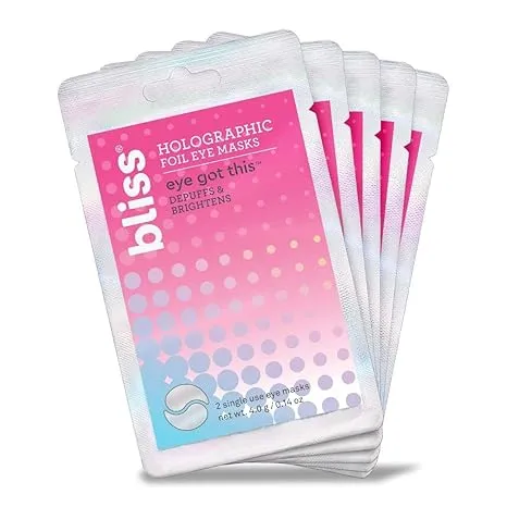 Bliss Eye Got This Holographic Foil Eye Masks - 5 Pack - Refreshing and Awakening Eyes - Reduces Puffiness and Dark Circles - Clean - Vegan & Cruelty-Free