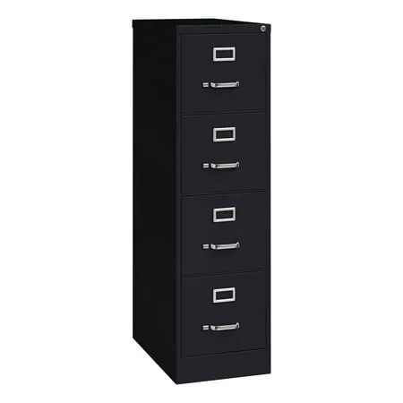 Hirsh 25" Deep 4 Drawer Letter Width Metal Vertical File Cabinet, Commercial Grade, Gray