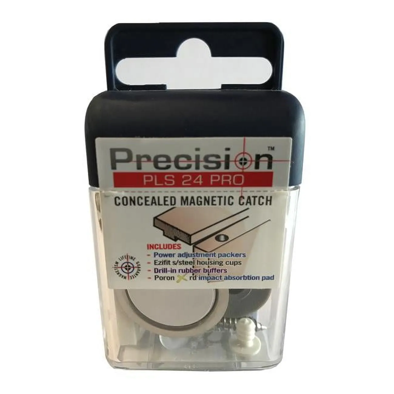 Precision Lock PLS-24 PRO Concealed Magnetic Catch, Silver