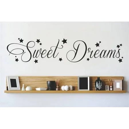 Decal - Vinyl Wall Sticker : Sweet Dreams Quote Home Living Room Bedroom Decor 10x40 Inches