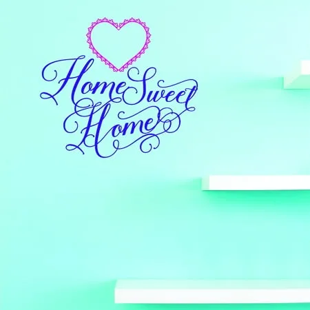 Vinyl Wall Decal Sticker : Home Sweet Home Home Decor Picture Art 20 x 40 Inches