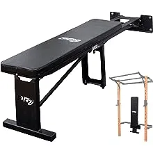 PRx Performance Folding Wall Mounted Flat Weight Bench - Home Gym Equipment, Space-Saving Workout Bench, Full Body Exercise, Weightlifting, Bench Press Seat, Ideal For Gym Enthusiasts - Black