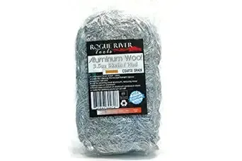 Aluminum Wool (COARSE Grade) - 3.5oz Skein/Wad - by Rogue River Tools. Soft clean and polish! Pure Aluminum