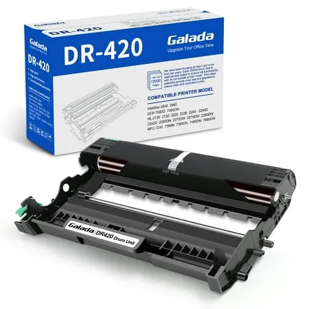 GALADA Compatible DR 420 Drum Unit Replacement for Brother DR-420 DR420 TN450 Use in DCP-7060D 7065DN HL-2240 2250DN MFC-7240 7360N (1 Pack)