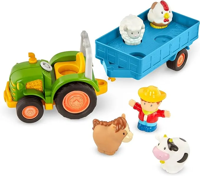 New Farm Toys For Toddlers, Kids – Lights &amp; Sounds Toy Tractor – 7Pc