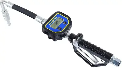 GOODYEAR Digital Oil Control Valve Meter Nozzle 10 GPM / 35 LPM Heavy Duty Air Operated Pneumatic 1/2" inch NPT Inlet Pressure Range 7-1500 Psi 5-100 Bar with Flexible Spout (Not for Gasoline)