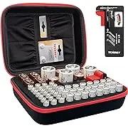 Tenergy Large Battery Organizer Storage Case with Battery Tester, Holds 120 Batteries AA AAA C D 9V (Batteries not Included)