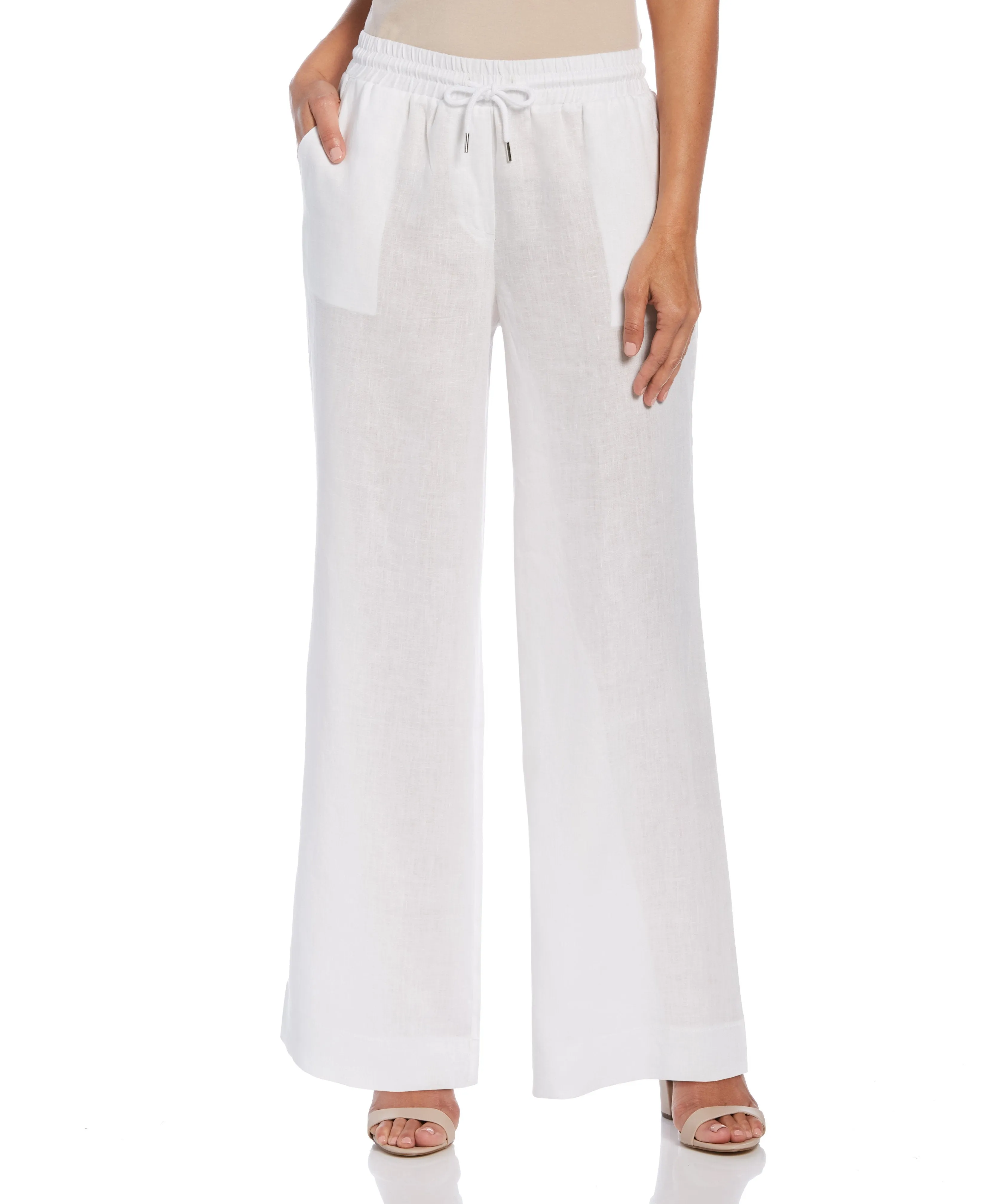 "Women's Wide Leg Drawstring Linen Pant"