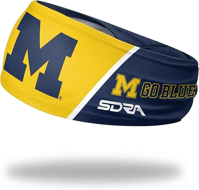 Suddora University of Michigan Headband, Michigan Wolverines Breathable Sweatbands for Sports Events, Non-slip Fabric Headband for Football, Tennis, Workout, Costumes & Cosplay