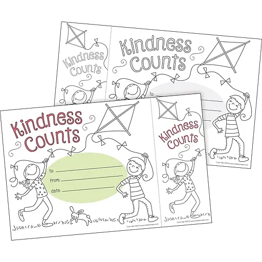 Barker Creek Color Me! Kindness Counts Awards & Bookmarks Set, 30/Pack (BC432)