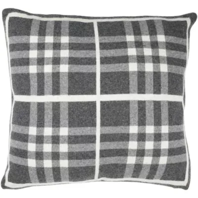 Textures & Weaves Unity Gingham Knit Pillow, Dark Grey/medium Grey/ivory, Grey