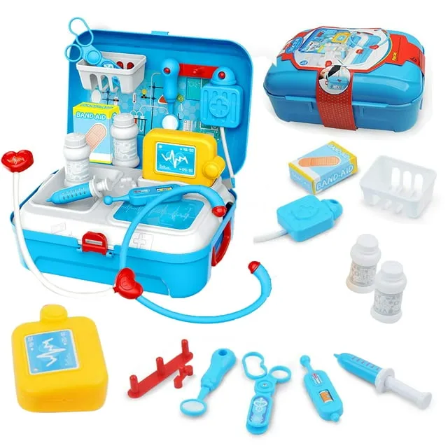 Gifts for 3 4 5 Year Old Boys Girls, 17 pcs Doctor Kit for Kids, Realistic Pretend Kid Doctor Play Set, Pretend Medical Kit Toys for 3 4 5 Year Old Girls Boys Toddlers Children