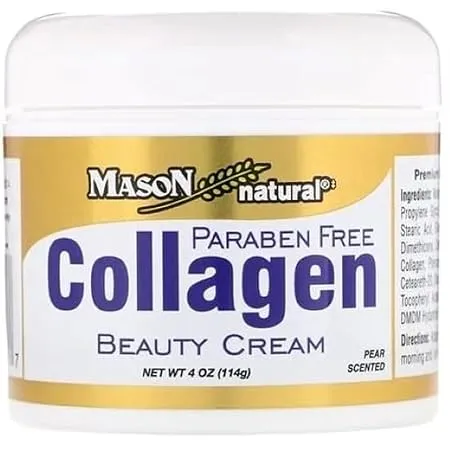 Mason Natural Collagen Premium Skin Cream - Anti Aging Face and Body Moisturizer, Intense Skin Hydration and Firmness, Pear Scent, Paraben Free, 2 OZ