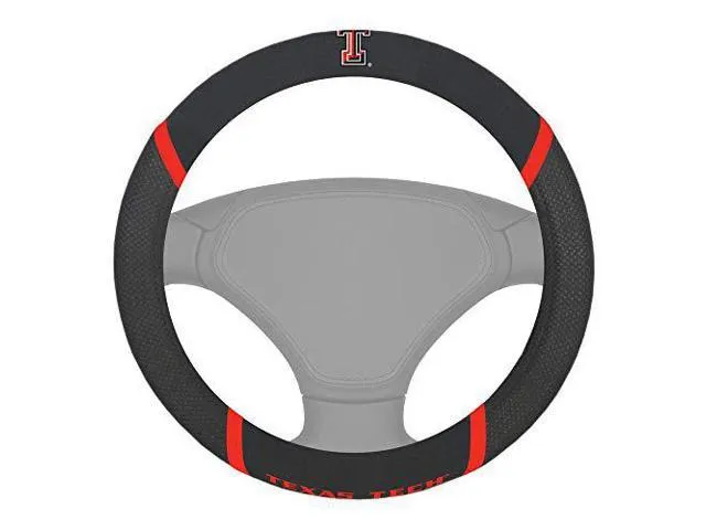 FANMATS - 14897 NCAA Texas Tech University Red Raiders Polyester Steering Wheel Cover