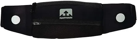 NATHAN Running Belt Waist Pack 5K with Reflective Detail, Zippers and Adjustable Pouch Strap - Runners Fanny Pack - Bounce Free Pouch, Ultra-Lightweight Neoprene - Fits all Phones (iPhone, Android, Windows) - For Men and Women - Running, Biking, Hiking, 