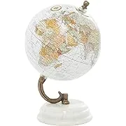 Deco 79 Marble Globe, 5" x 5" x 8", White