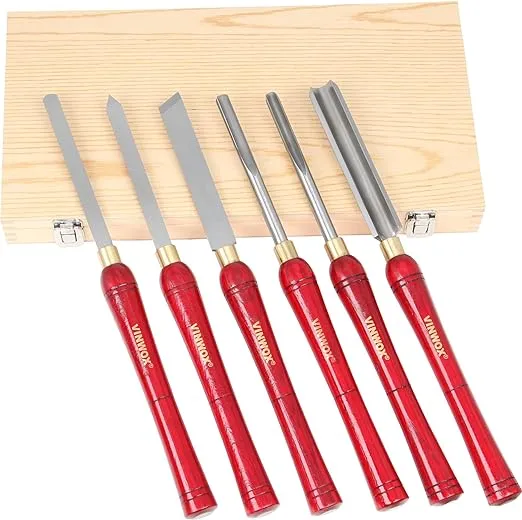 Mini 4 PCS Carbide Wood Lathe Turning Tool Set, Carbide Lathe Turning Tool, Carbide Turning Tool, Including Swan Neck Hollower, Rougher, Finisher, Detailer, Pen Turning tool, Pen Making