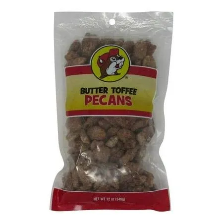 Buc-ees Butter Toffee Pecans in a Resealable Bag, 12 Ounces