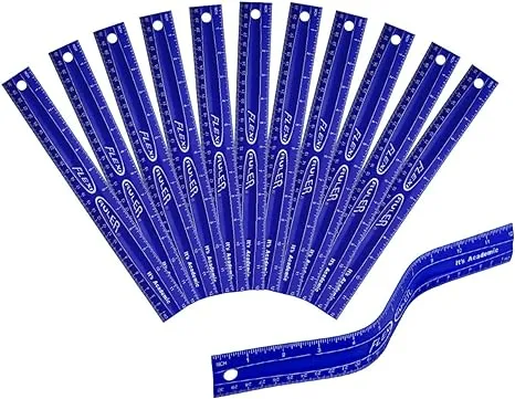  BLUE ULTIMATE FLEXI RULER  Academic 1137  Flexible Ruler  ~ LOT OF 12