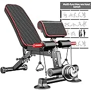 Adjustable Weight Bench Utility Workout Bench for Home Gym,Foldable Incline Decl