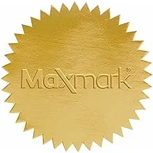 MaxMark 1.75 inch Self Adhesive Glossy Gold Seal Labels for Certificates, Notary Embossing Seals - 100 Count