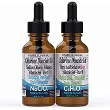 Crystal Clear Chlorine Dioxide ClO2-Kit, Citric Acid Solution w/EZ-Drop Bottles, Small 1 Oz (2 Bottles)