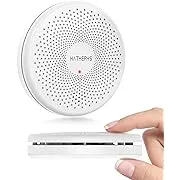 Smoke Detector Carbon Monoxide Detector Combo 10 Year Battery, HATHEPHS Ultra-Thin Smoke & CO Alarm with Large Test/Silence Button, Adhesive Tape Included