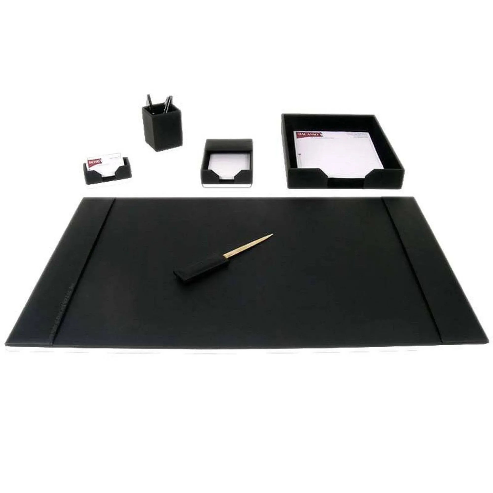 Dacasso d1401-black-leather-6-piece-econo-line-desk-set