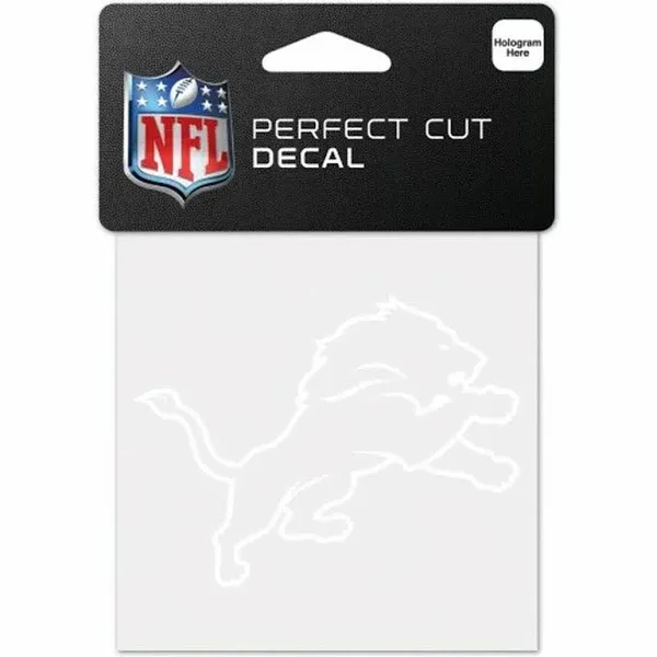 Detroit Lions Decal 4x4 Perfect Cut White