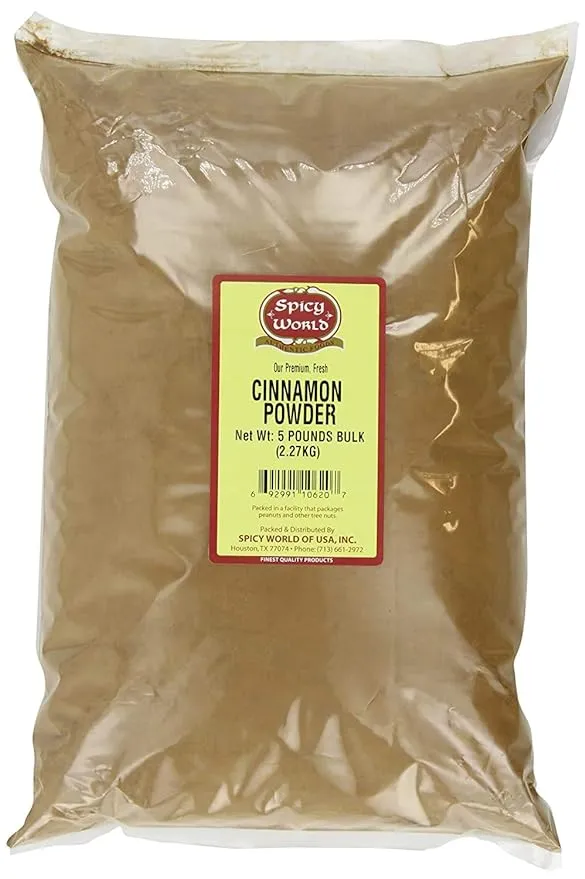 Cinnamon Powder 5 Pound Bulk Bag | Ground Cassia Cinnamon | Great for Coffee, Tea, Baking & Oatmeal by Spicy World