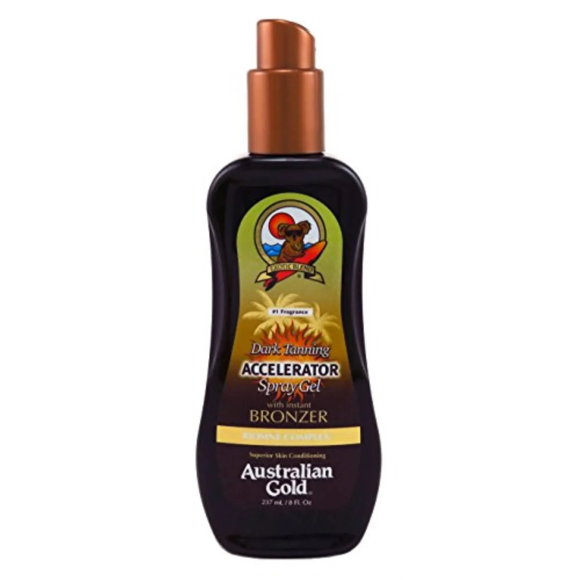 Australian Gold Tanning Oil Accelerator Spray Gel with Instant Bronzer - 8 fl oz bottle