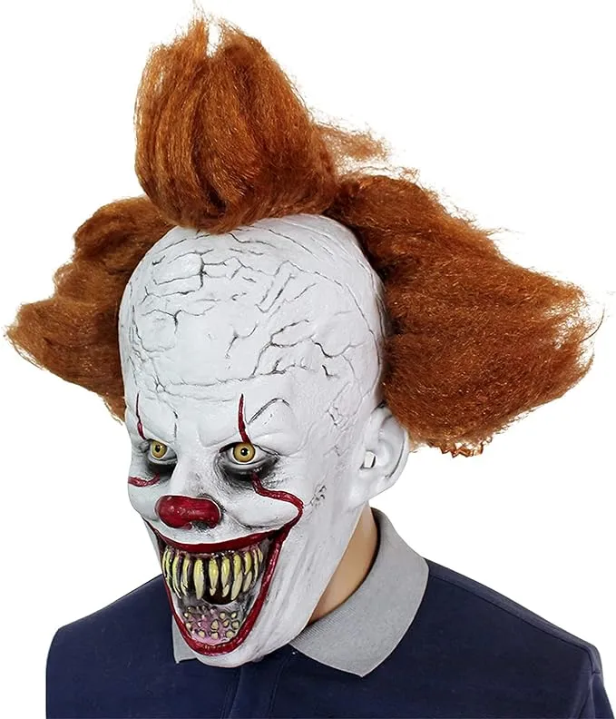 Binggle Halloween Mask IT Pennywise for Adults Clown Scary Costume Cosplay Party