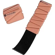 Movido Wrist and Ankle Weights | 1 lb each (2 per set) | Adjustable Workout Weights for Women and Men | Perfect for Yoga, Walking, Pilates, Hiking, Aerobics, Movement