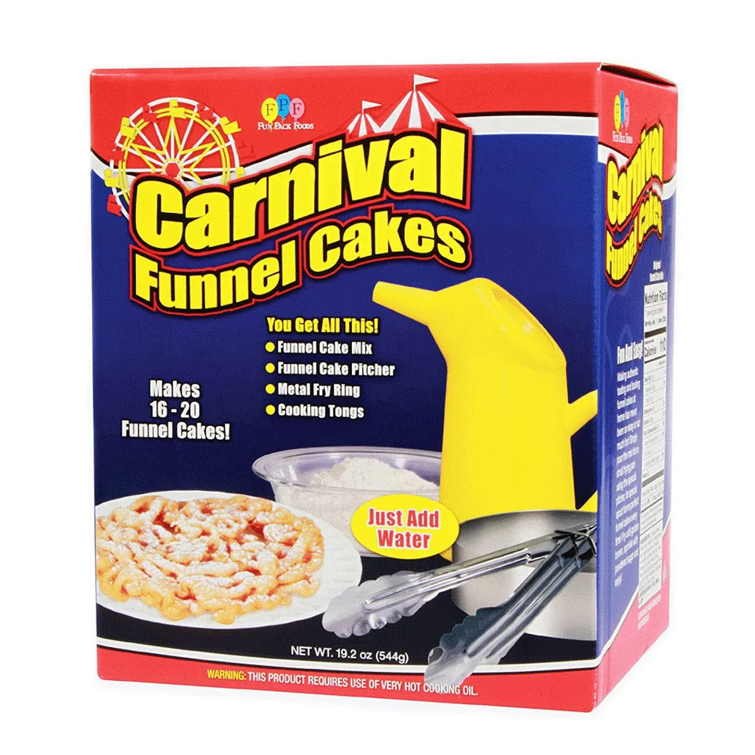 Fun Pack Foods - Carnival Funnel Cakes Deluxe Kit - Includes Original Mixes-(US)