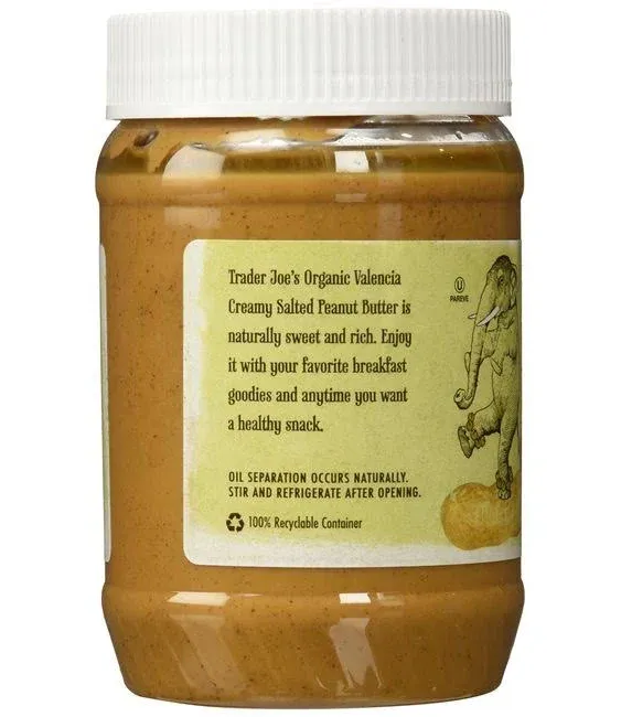 Trader Joe's Organic Peanut Butter Creamy and Salted, 1 lb