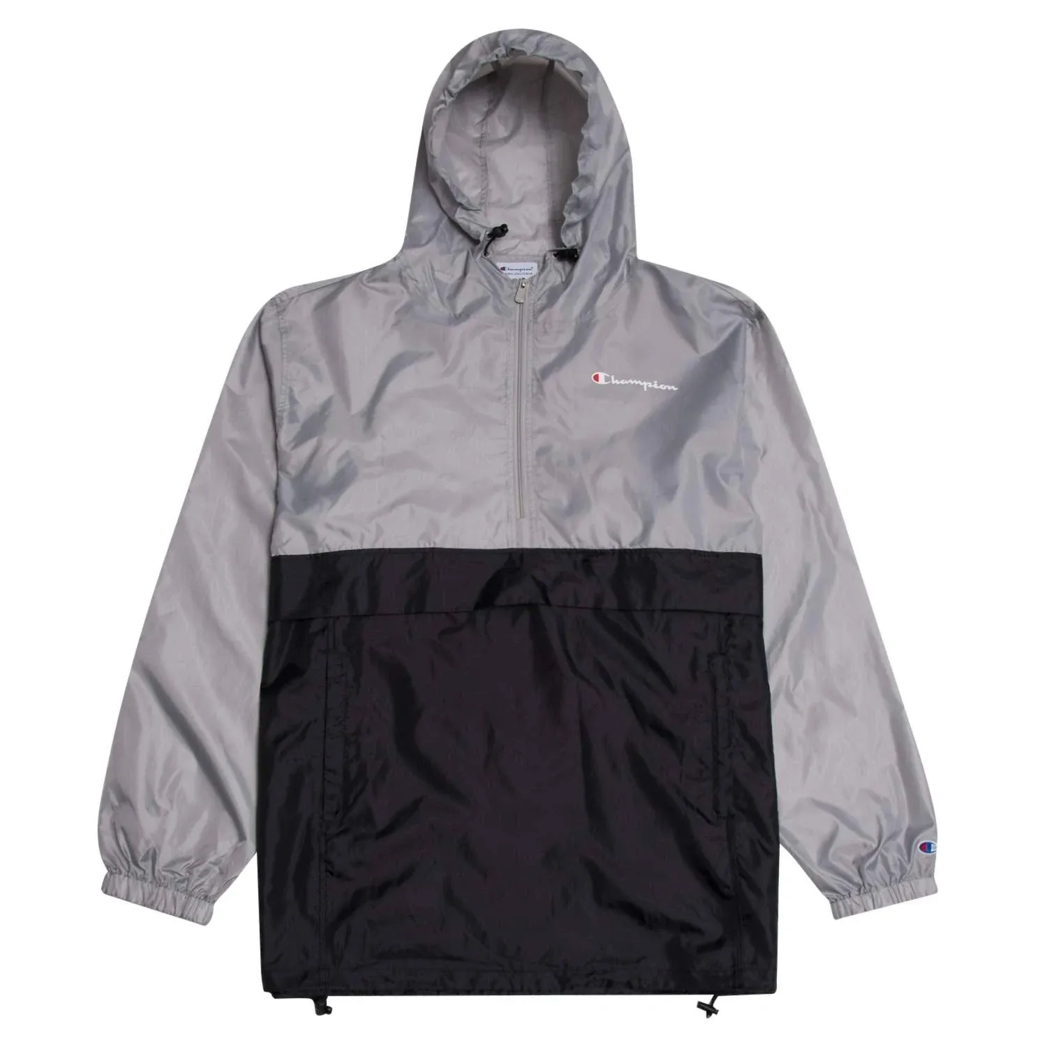 Champion Big & Tall Anorak Windbreaker Jacket for Men, Grey/Black / 5X Tall