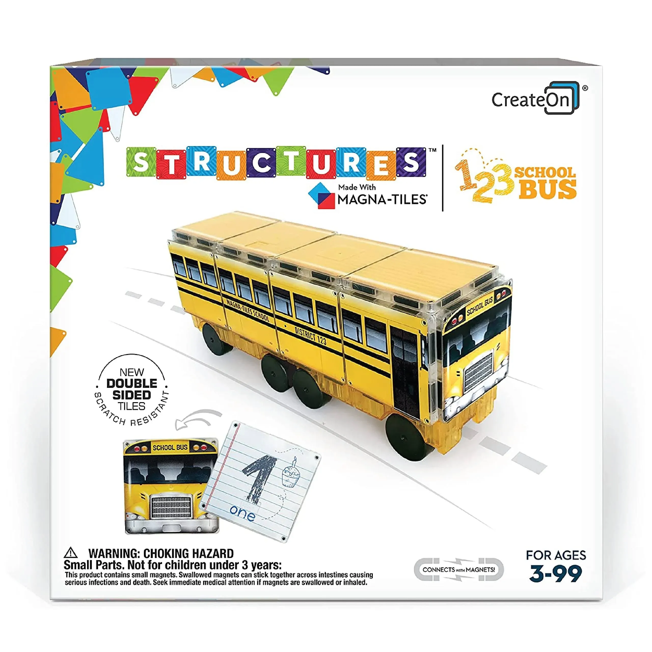 123 School Bus Magna-Tiles Structures