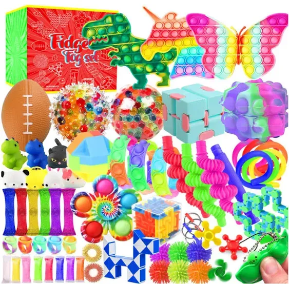 Fidget Toys Set, 160 Pack Sensory Toys Party Favors Kids Autism Autistic Children, Classroom Treasure Box Chest Prizes Pinata Stuffer Gifts Small Mini Bulk Toy Carnival ADHD