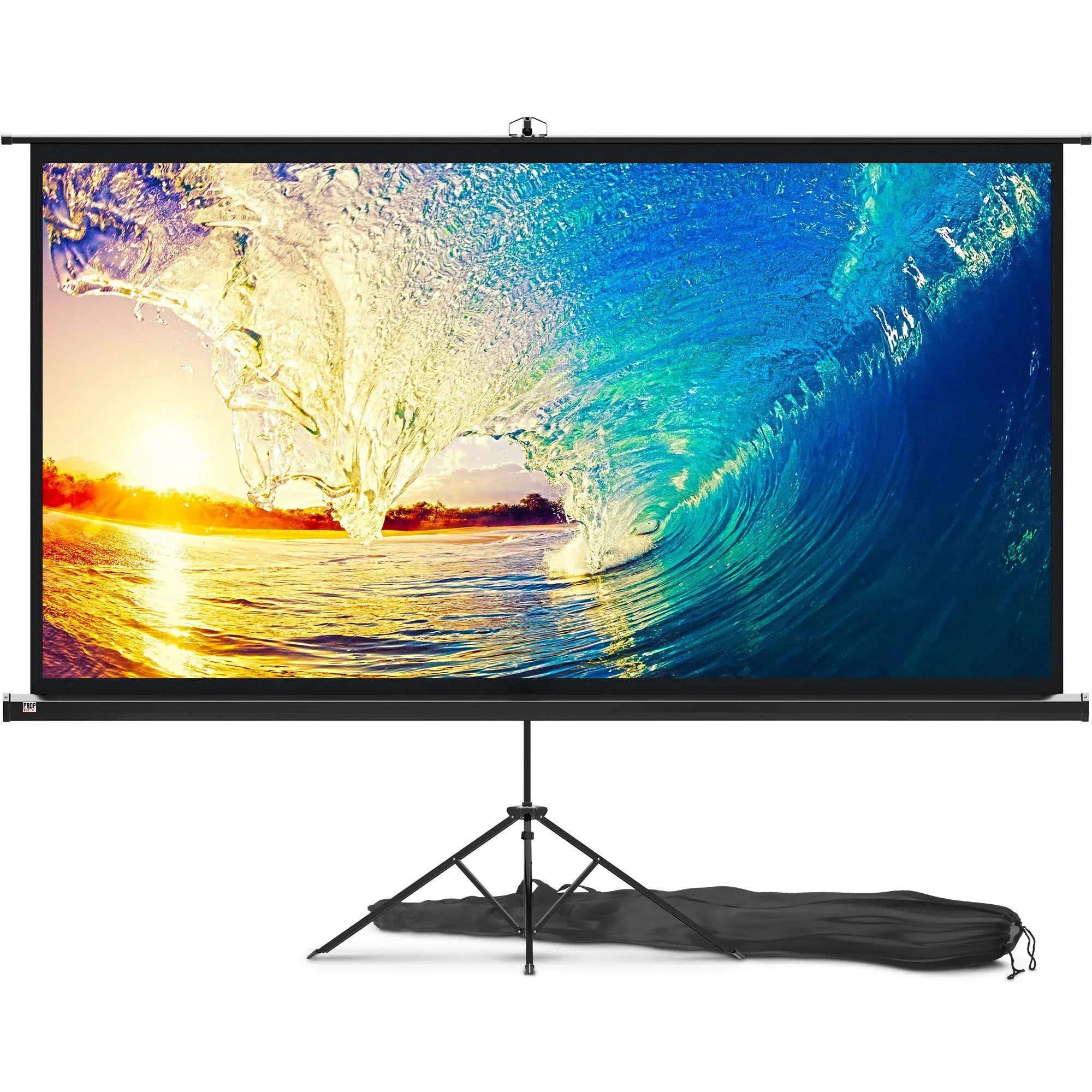 Projector Screen with Stand 100 inch - Indoor 100 Inch 16:9 Aspect Ratio Black