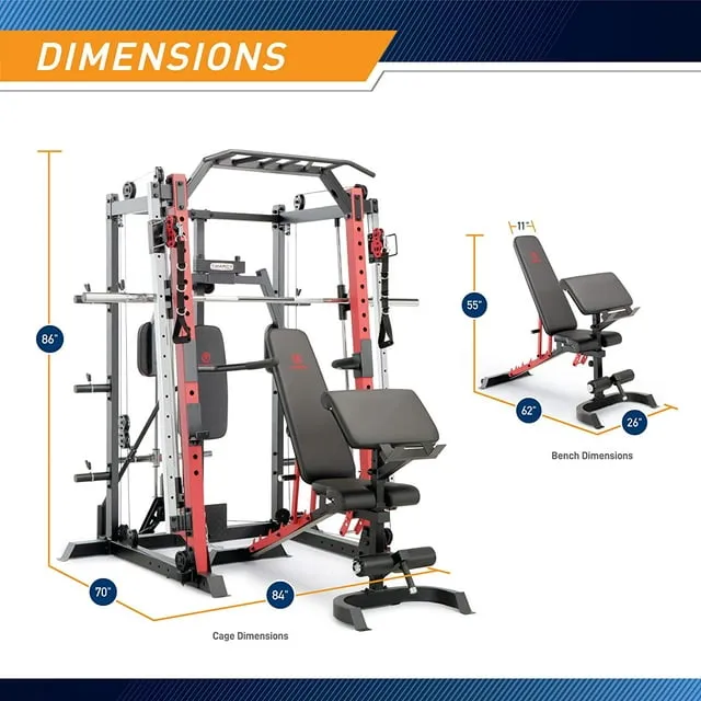 Marcy Smith Machine Cage System Home Gym Multifunction Rack, Customizable Training Station