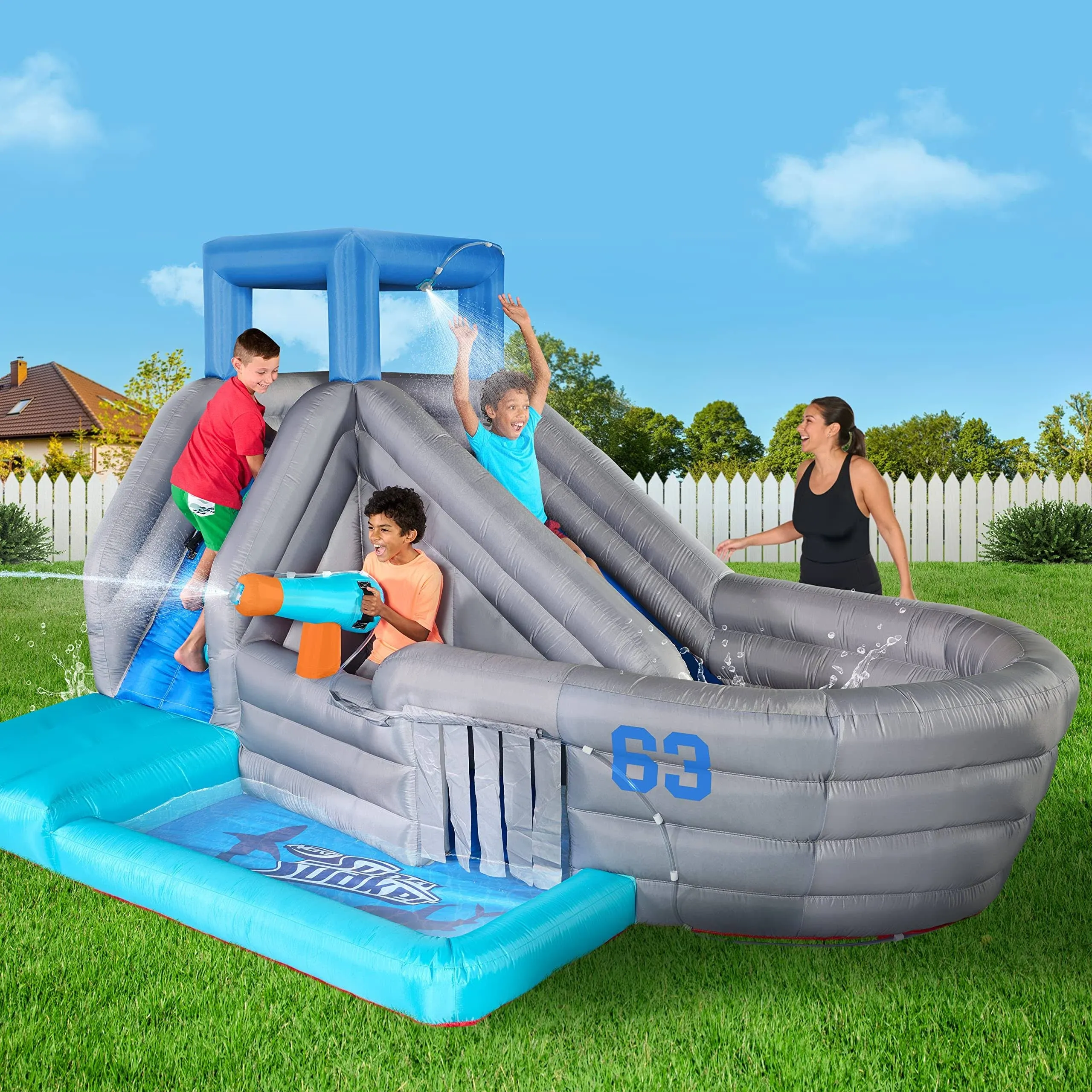 Nerf Super Soaker Mega Battle Carrier Bounce House – Inflatable Pool Aircraft ...