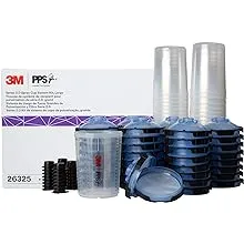 3M PPS 2.0 Spray Gun Cup, Lids and Liners Kit, 26325, Large, 28 Ounces, 125-Micron Filter, Use for Cars, Furniture, House and More, 1 Paint Cup, 50 Disposable Lids and Liners, 32 Sealing Plugs