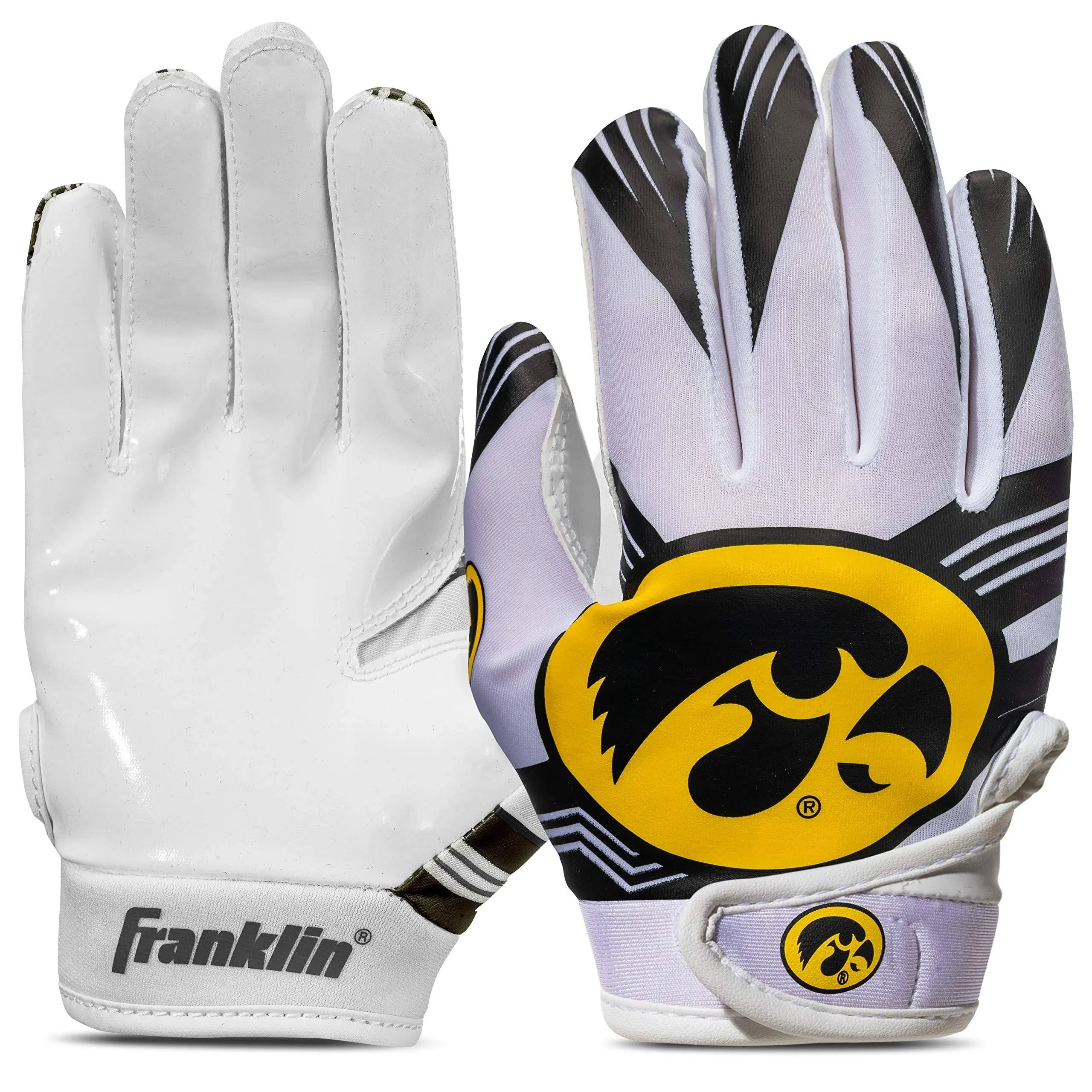 Franklin Sports Youth NCAA Football Receiver Gloves - Receiver Gloves for Kids - NCAA Team Logos and Silicone Palm - Youth Pair - Great for Games & Costumes