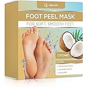 Dermora Exfoliating Foot Peel Mask for Baby Soft Feet, Dry, Cracked, Callus, Dead Skin Remover Coconut Scent, 2 Pack of Regular Size