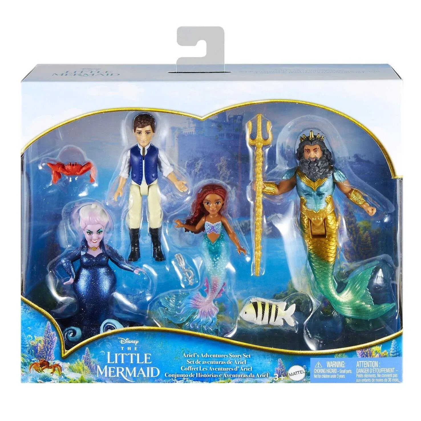 Disney The Little Mermaid Ariel's Adventures Story Set with 4 Small Dolls and Accessories