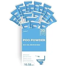 Godora 30 Packs ECO-Friendly Camping Toilet Poo Gel Powder, Portable & Fast-Absorbing Camping Toilet Gel, Rapidly Biodegradable Eco Poo Gel for Portable Toilet, Outdoor Portable Bedpans & Emergencies