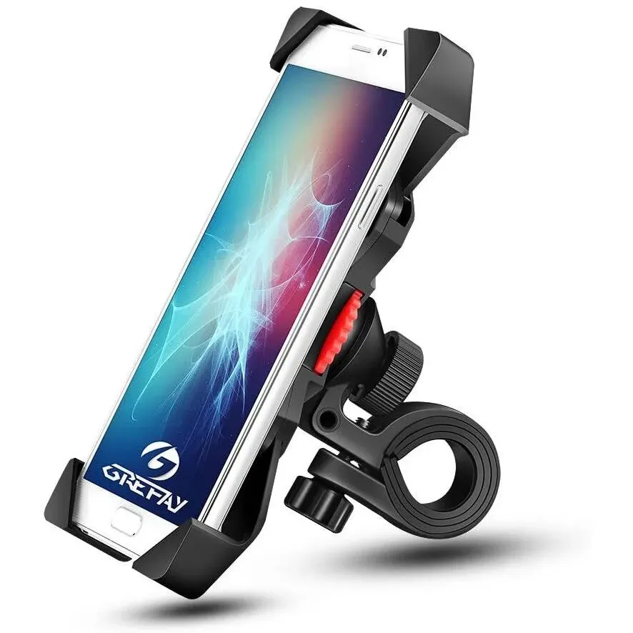 Bike Phone Holder, Motorcycle Phone Holder with Handlebar Clamp for Bicycle, Suitable with iPhone 16 15 14 Pro Max Plus/13 12 11 Pro Max Mini, XS XR X, SE/3.5-6.5 Inch Smartphone, 360 Rotatable