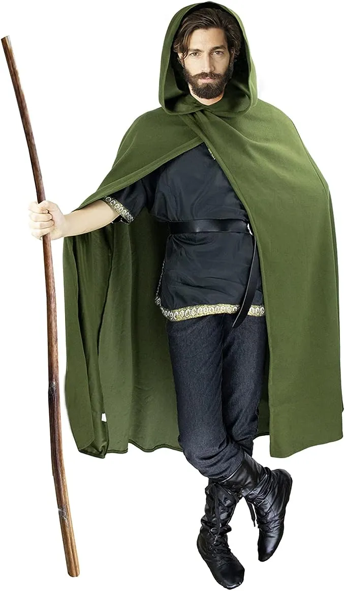 Renaissance Hooded Cape Vintage Cloak Medieval Cloak with Hood Halloween Medieval Cosplay Cloak