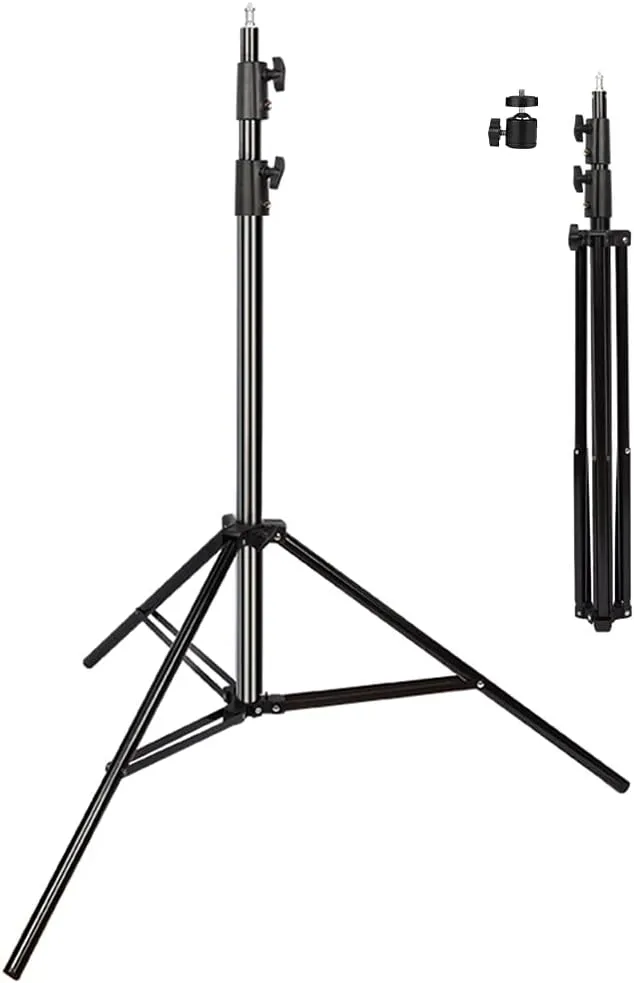 Aluminum Alloy Light Stand 9.5 Feet/2.8m Adjustable Spring Cushioned Photography Tripod Stands for Photo Studio Speedlight Flashes, Ring Light, Photographic Equipments Thickening Flash Stand, 2 Pack